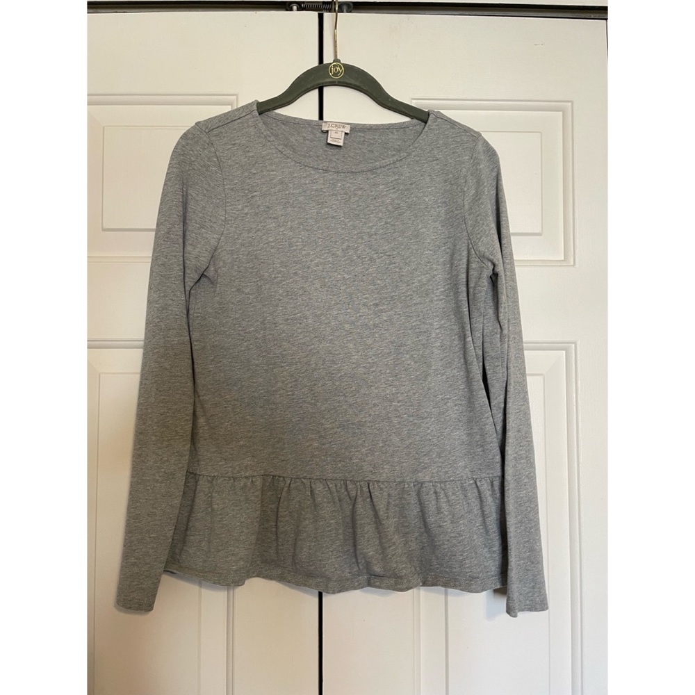 J. Crew Grey Peplum Long sleeve